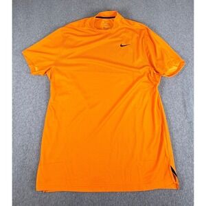 Nike Golf Tiger Woods Dri-Fit ADV Mock Polo Men's Medium Laser Orange CU9526-845